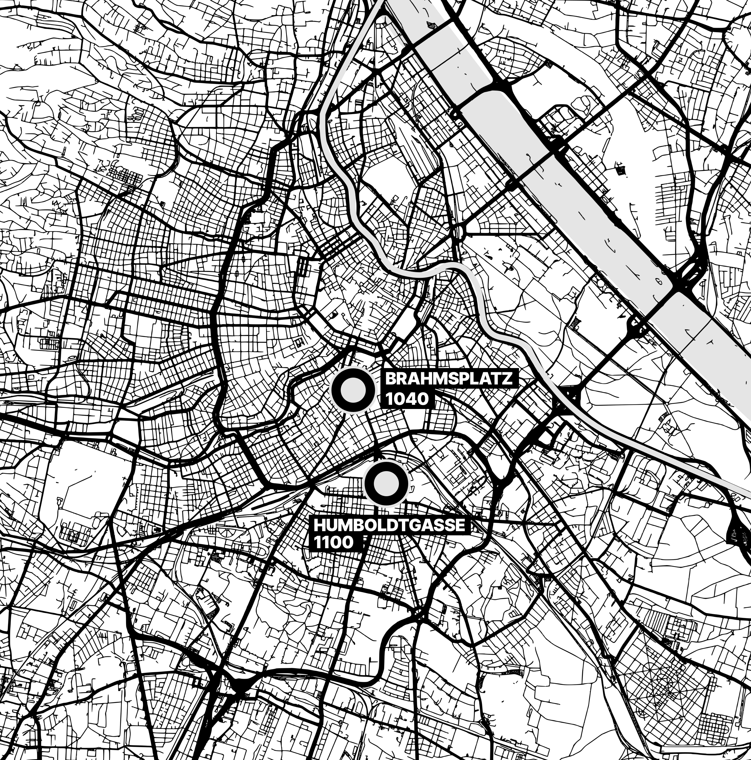 Karte der Locations von Lucia Seilern Stockerau